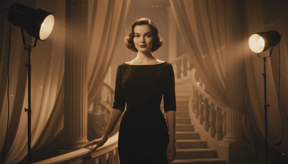 Portrait d'Audrey Hepburn dans la lumière des studios hollywoodiens