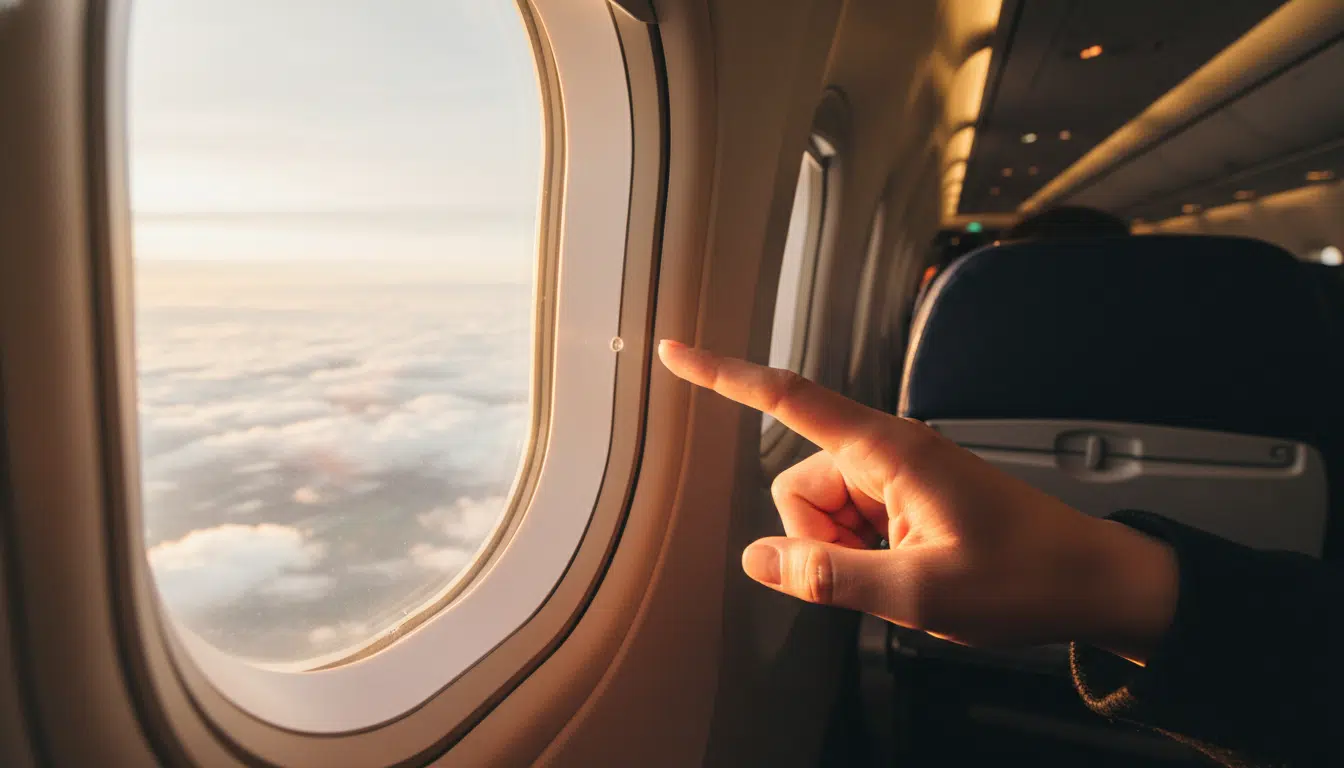 Petit trou visible dans un hublot d'avion