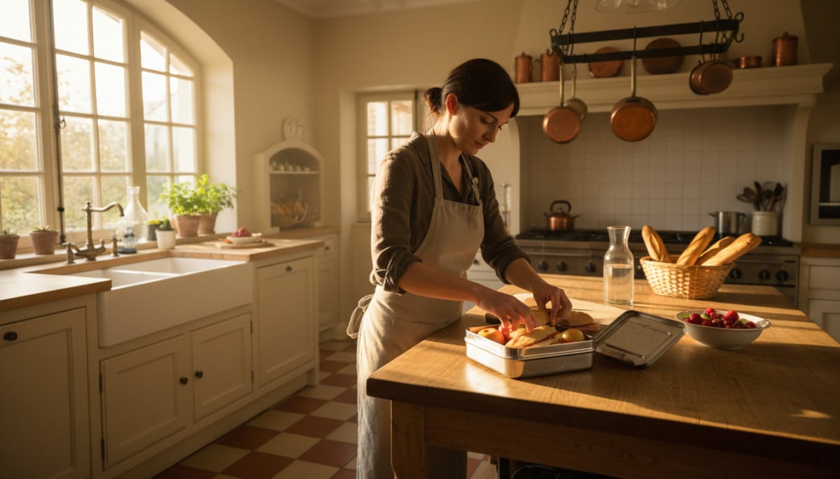 Préparation d'un repas maison pour le chantier