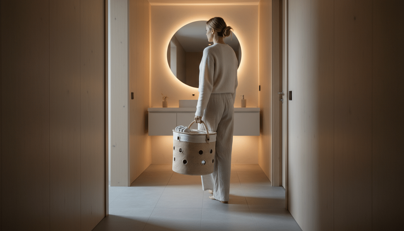 Panier à linge design avec couvercle et aération