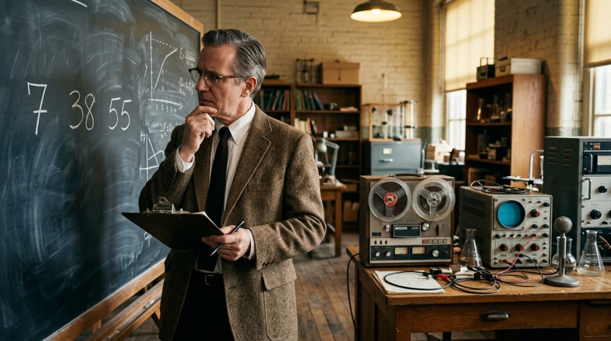 Professeur de psychologie dans un laboratoire universitaire années 1960