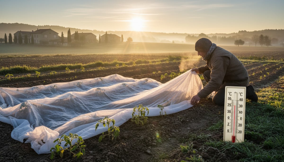 Protection des plants de tomates contre le gel matinal