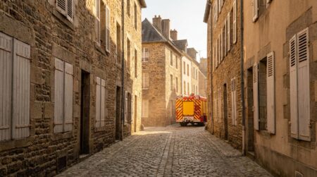Rue calme du centre historique de Rennes un jour ensoleillé