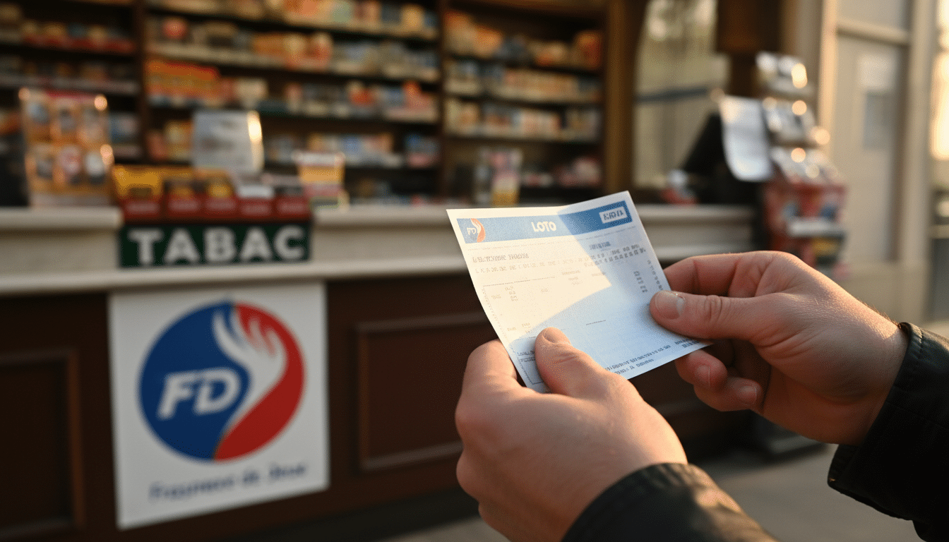 Mains tenant un ticket de Loto FDJ