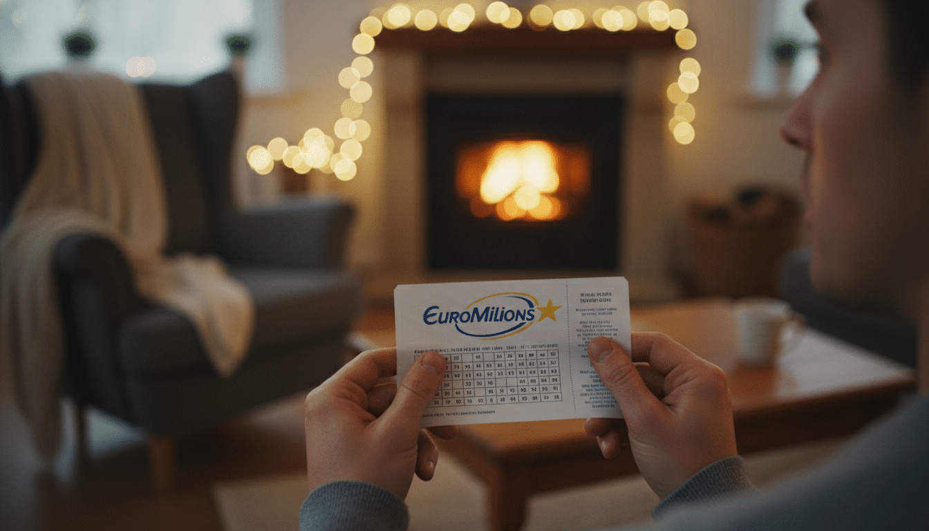 Mains tenant un ticket EuroMillions en attendant les résultats
