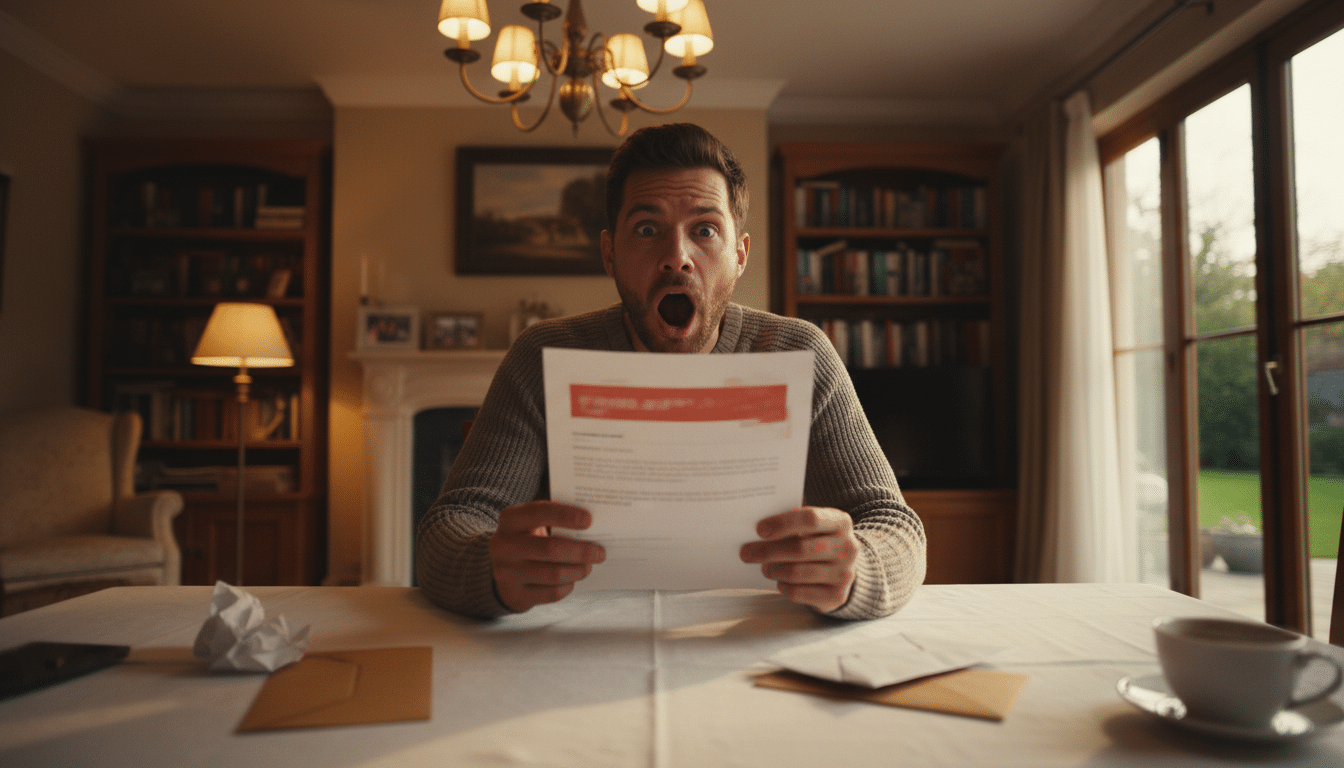 Personne choquée en découvrant un courrier du fisc français