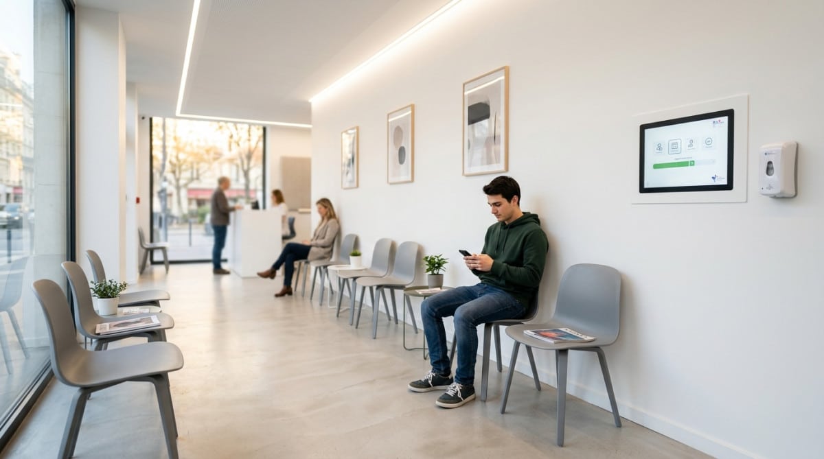 Salle d'attente moderne de cabinet médical en 2026