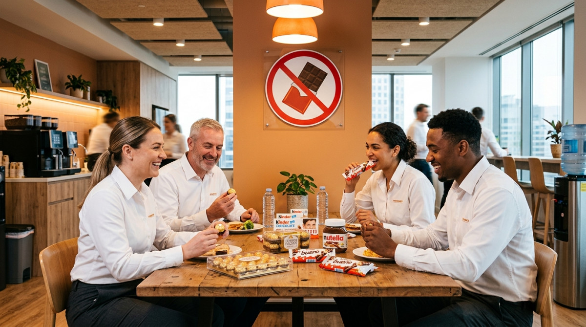 Salle de pause Ferrero sans produits concurrents autorisés