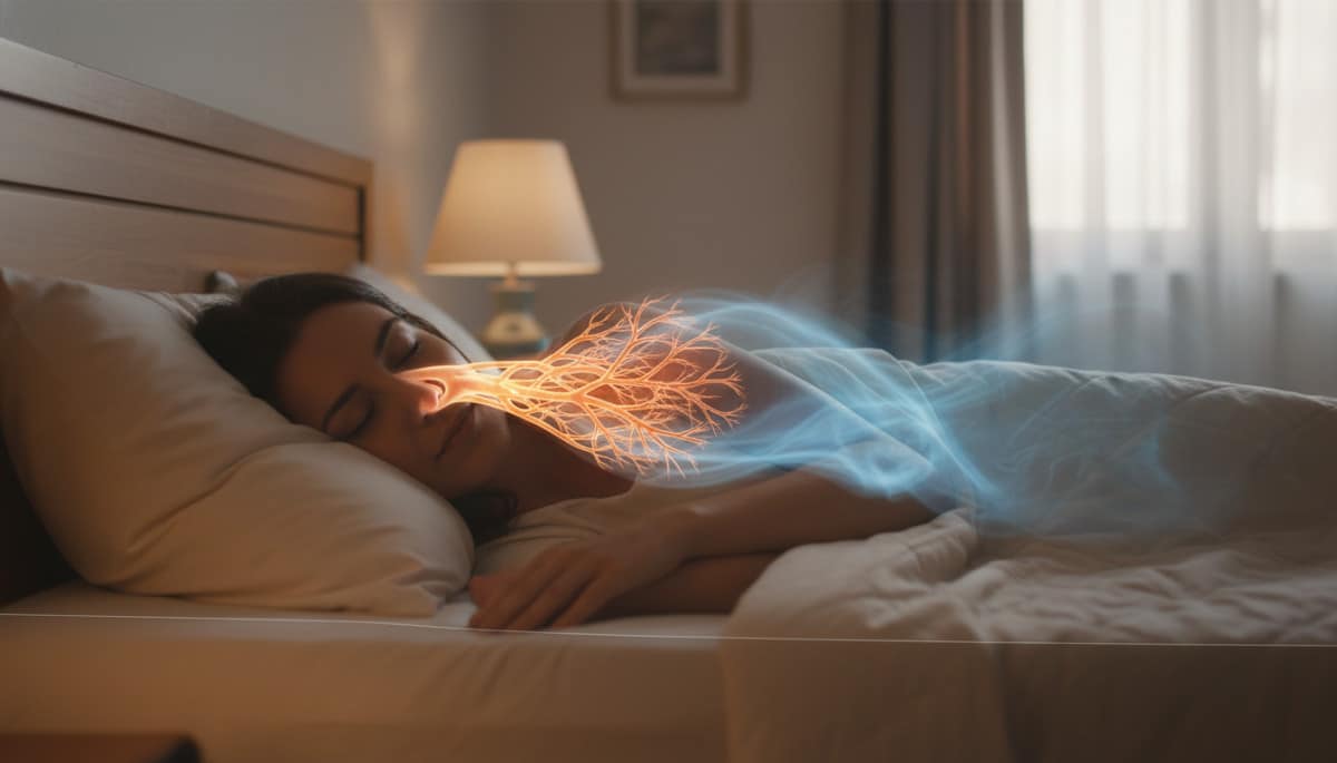 Schéma du cycle nasal et vaisseaux sanguins dans le nez