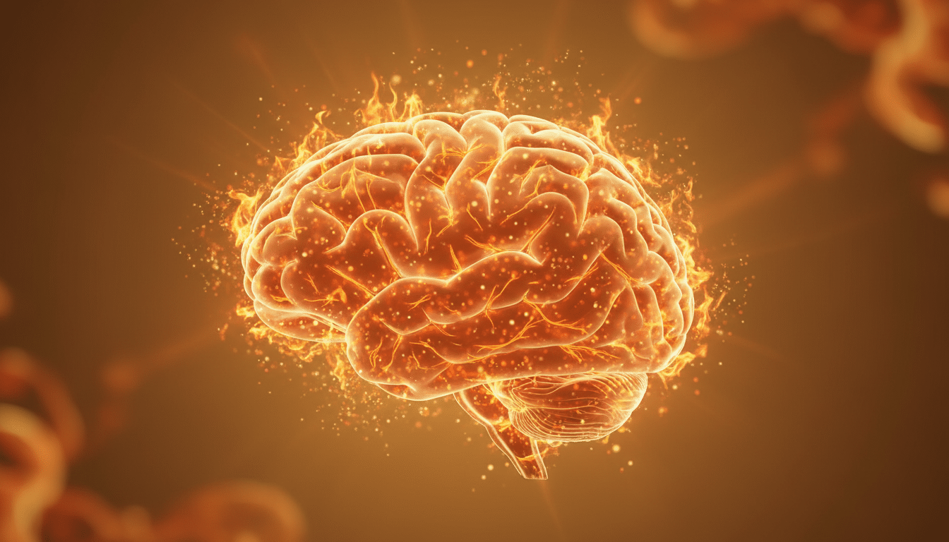 Cerveau humain illustrant l'inflammation chronique