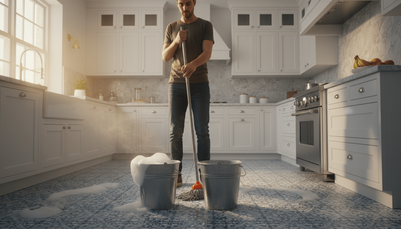 Méthode du double seau pour laver le sol