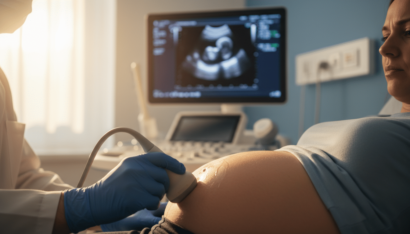 Échographie fœtale réalisée sur une femme enceinte à l'hôpital