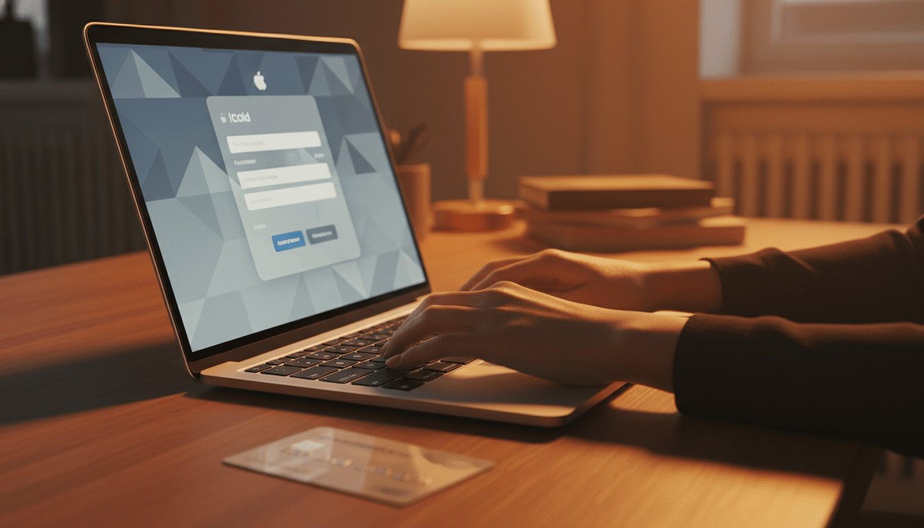Faux formulaire de paiement iCloud sur un ordinateur portable