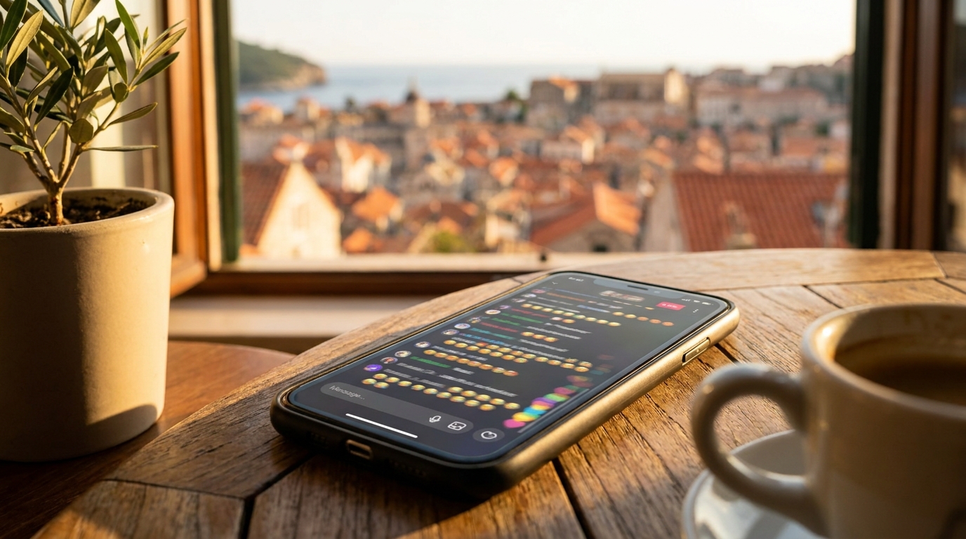 Écran de smartphone affichant un live stream chaotique