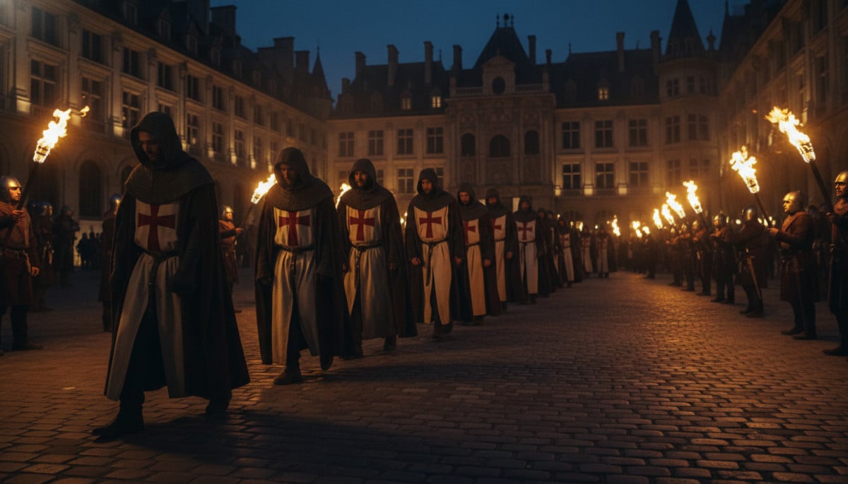 Templiers conduits à leur exécution sous Philippe IV le Bel