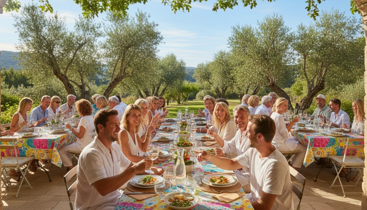 Terrasse ensoleillée dans le Sud de la France à 24°C