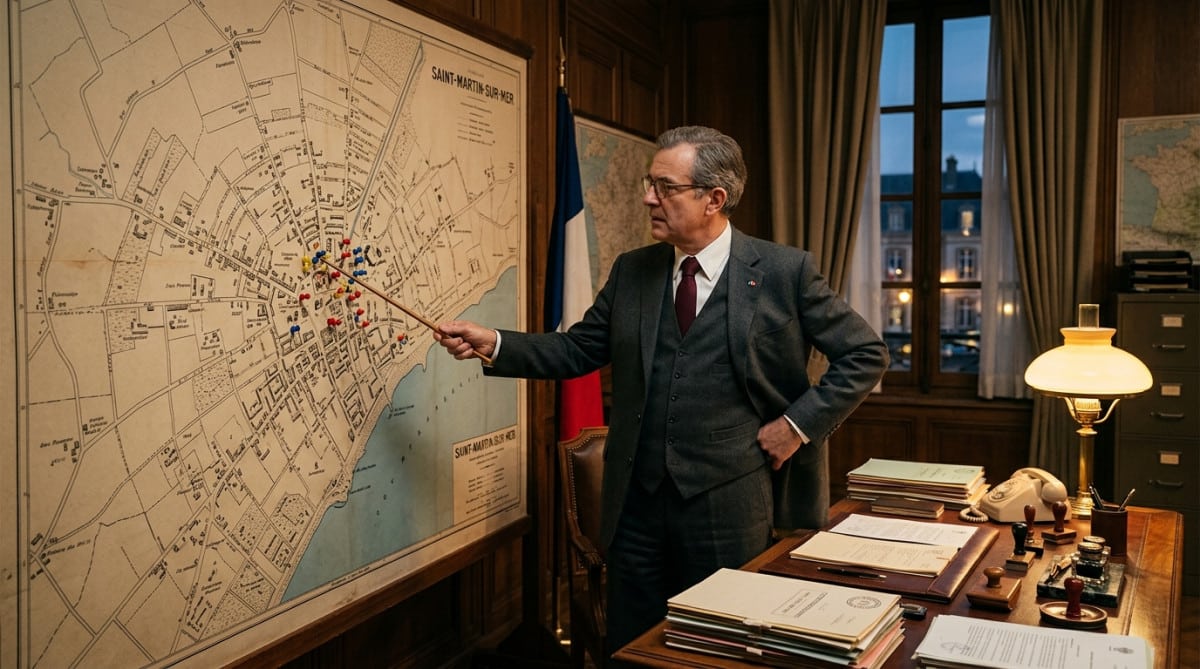 Un préfet français organisant les jours de fermeture des boulangeries sur une carte
