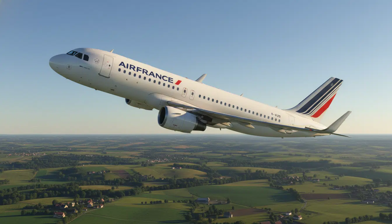 Airbus A321 Air France virant dans le ciel