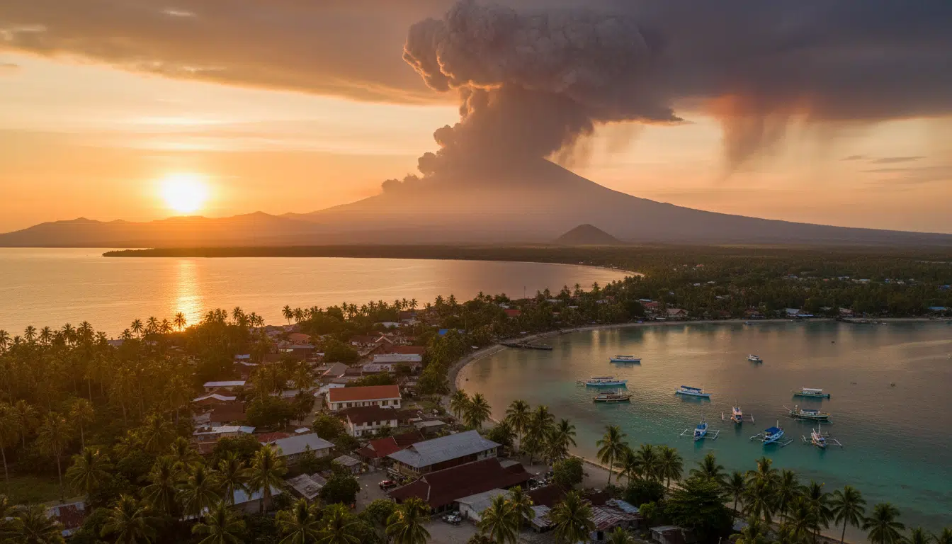 La ville de Tobelo sous la menace du volcan Dukono