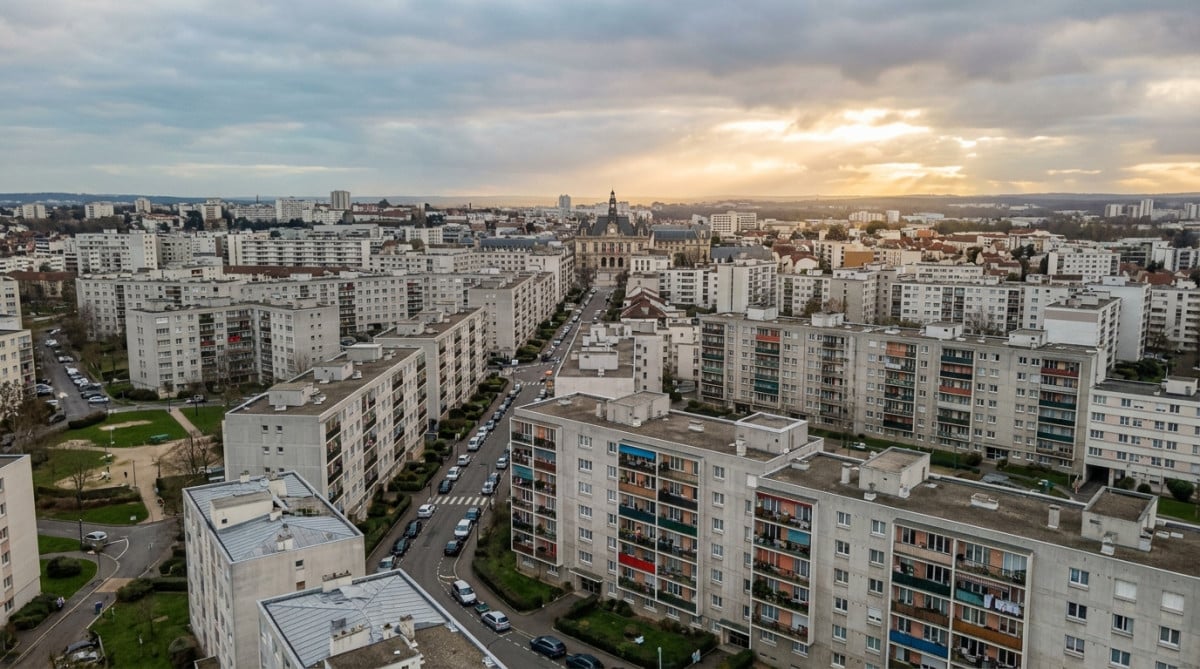 Vue aérienne d'un quartier de Seine-Saint-Denis