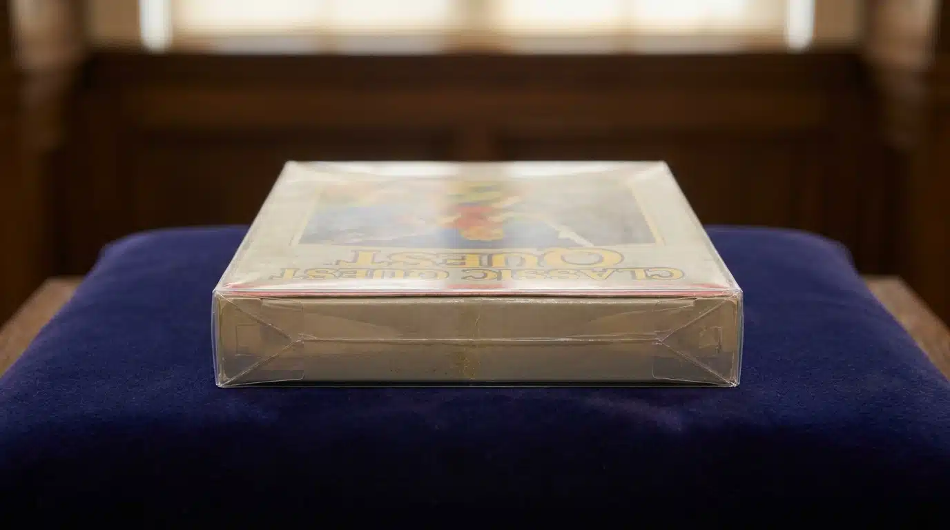 Cartouche NES scellée sous plastique sur fond sombre