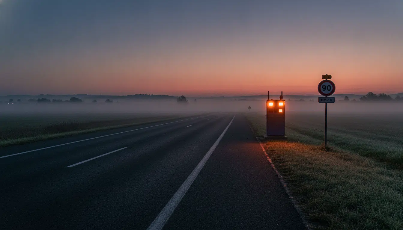 Contrôle de vitesse sur autoroute A64 à l'aube