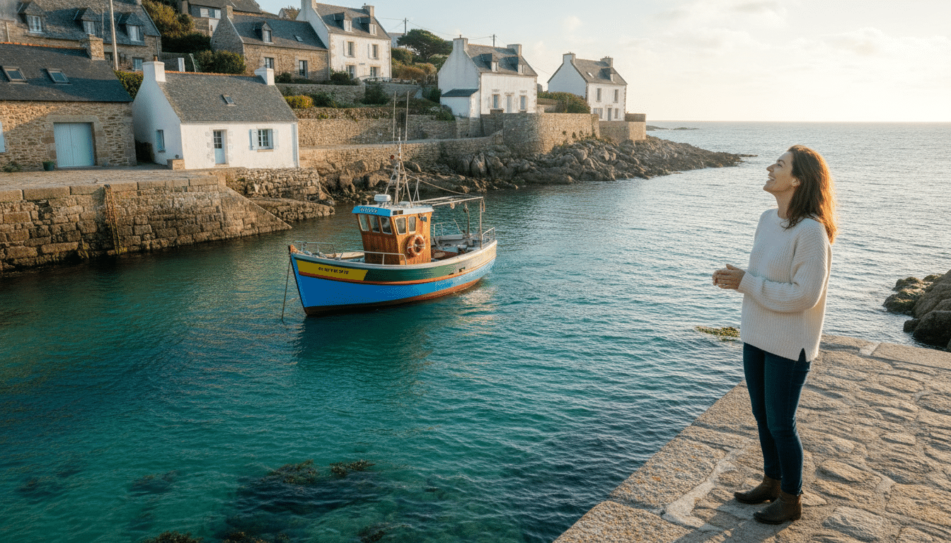 Petit port de l'île de Batz en Bretagne
