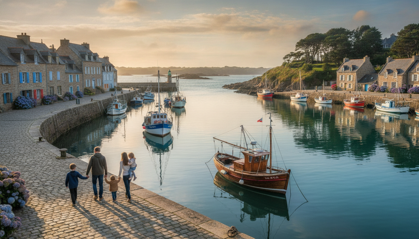Petit port breton coloré dans le Morbihan