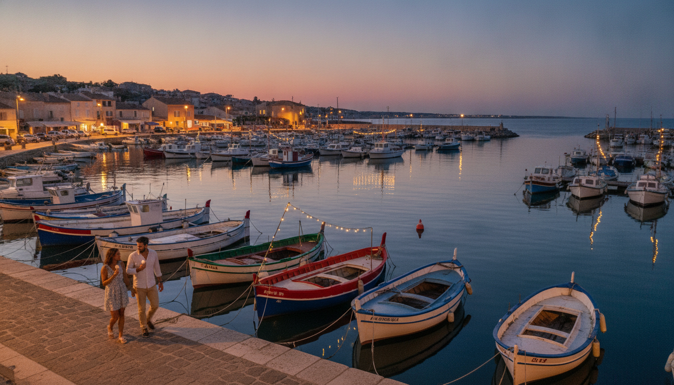 Port de plaisance de Carnon-Plage au coucher du soleil