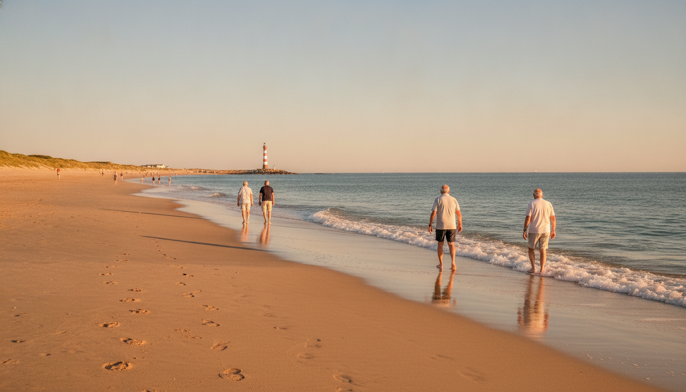 Grande plage ensoleillée des Sables-d'Olonne en Vendée