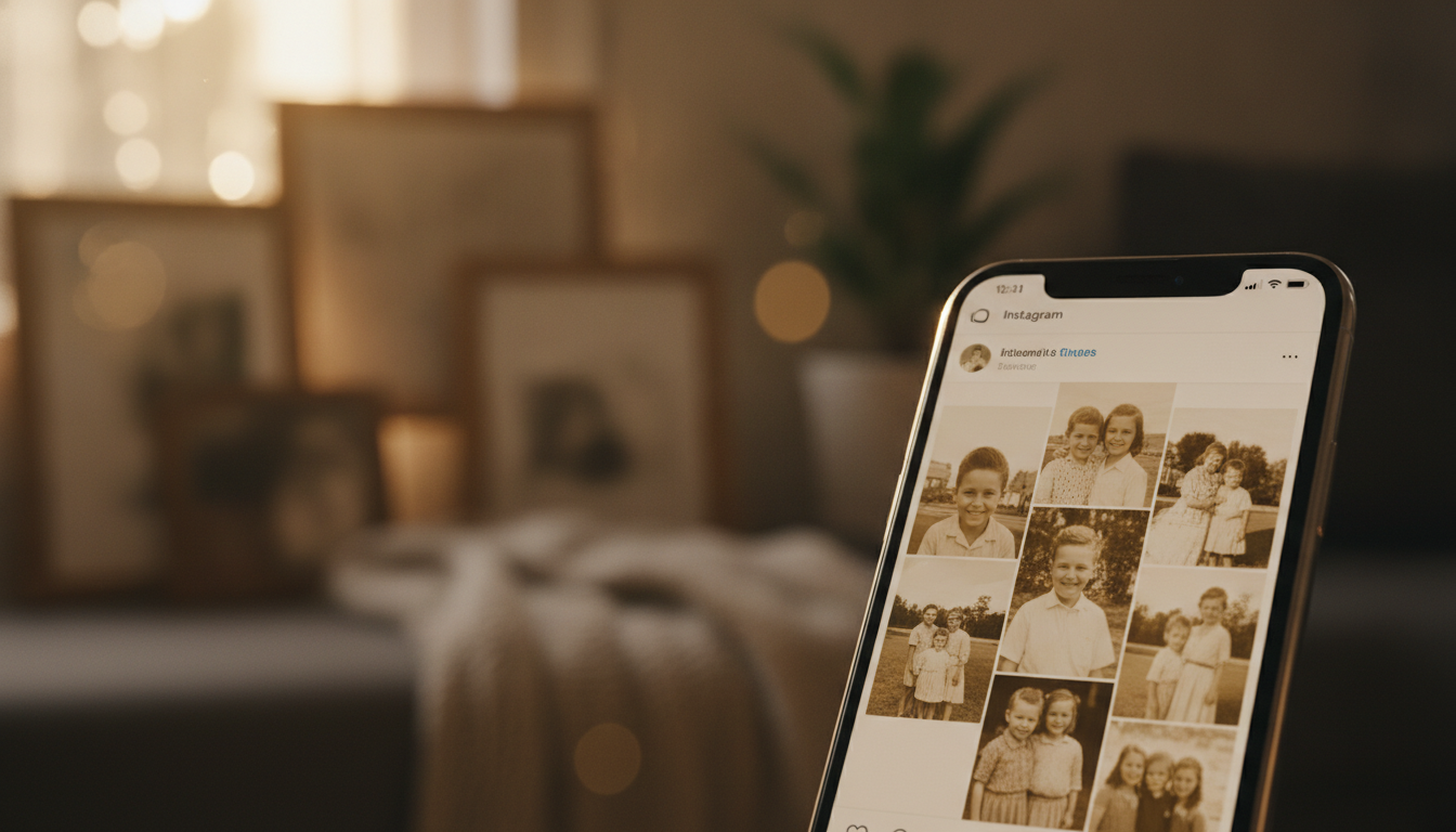 Message émouvant sur Instagram avec photos de famille