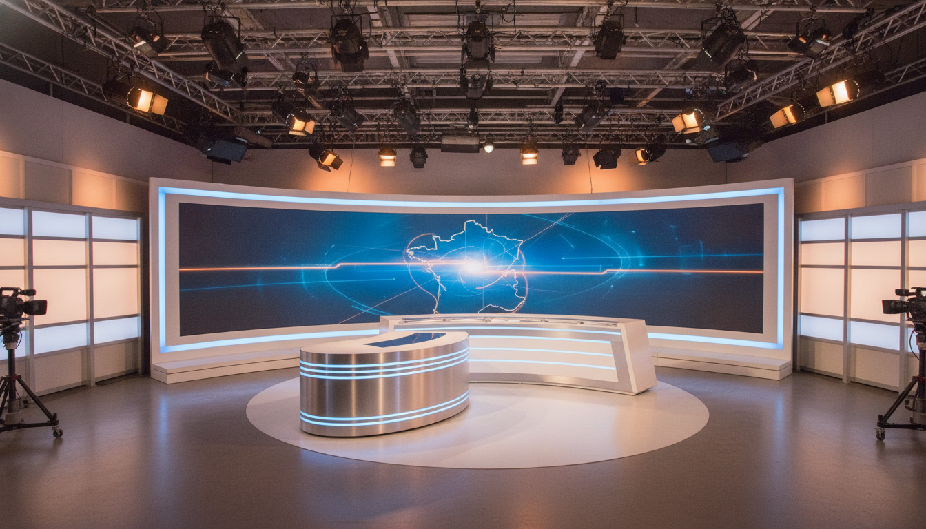 Plateau de France 2 vide en attente du retour d'Anaïs Baydemir