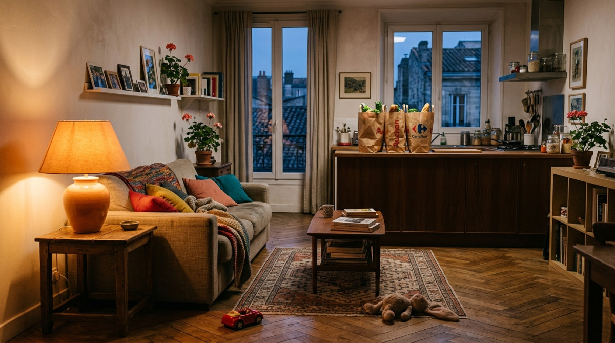 Appartement familial modeste à Amiens avec jouets d'enfant