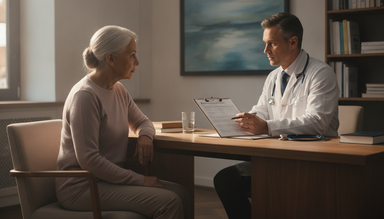 Consultation médicale d'une senior avec son médecin