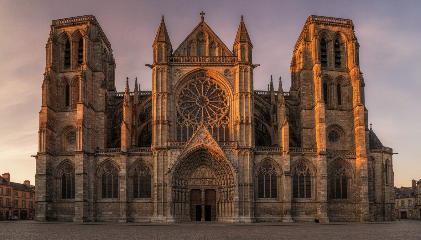 Basilique de Saint-Denis au coucher du soleil
