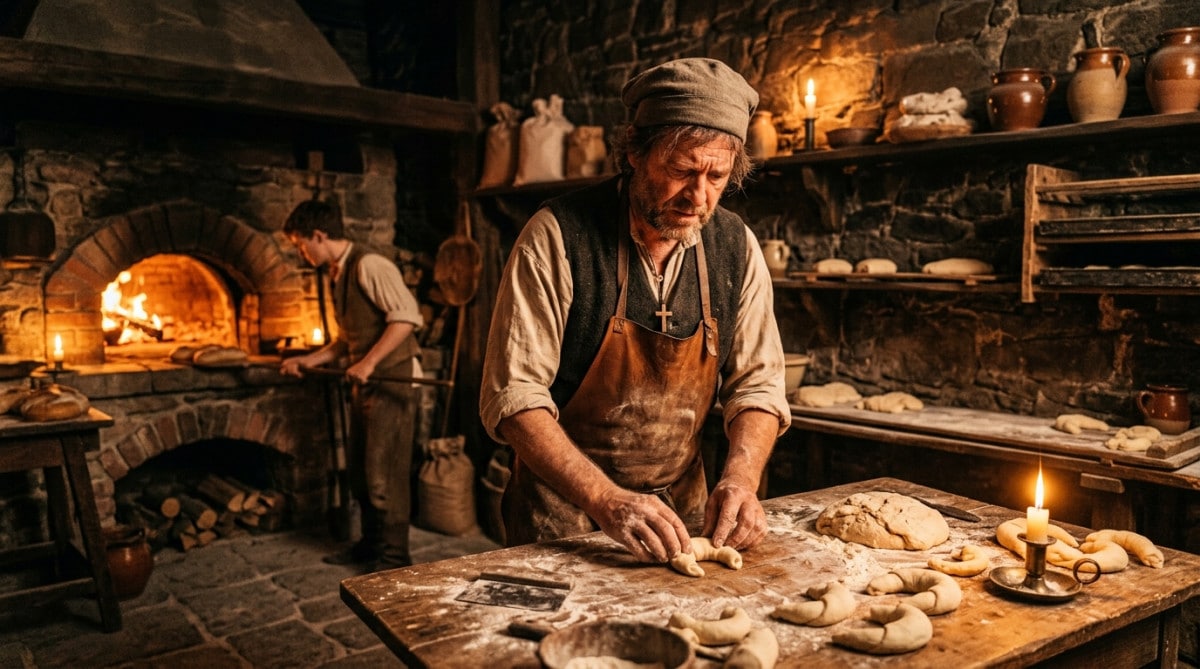 Boulanger viennois façonnant des croissants au XVIIe siècle