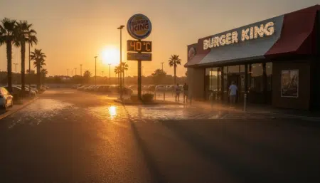 Restaurant Burger King sous la chaleur estivale