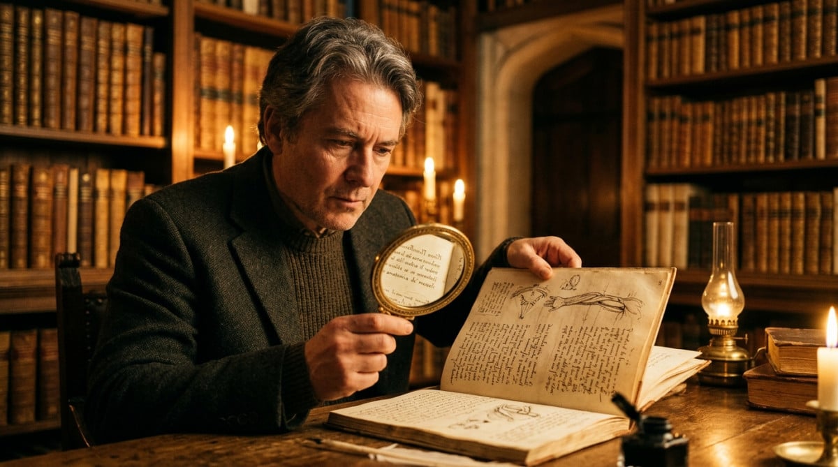 Carnet de Léonard de Vinci avec écriture spéculaire et miroir