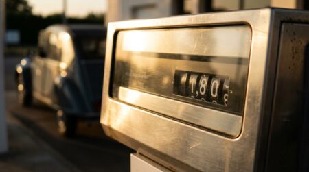 Pompe à essence affichant un prix au litre en euros