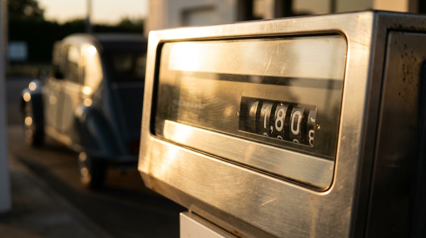 Pompe à essence affichant un prix au litre en euros