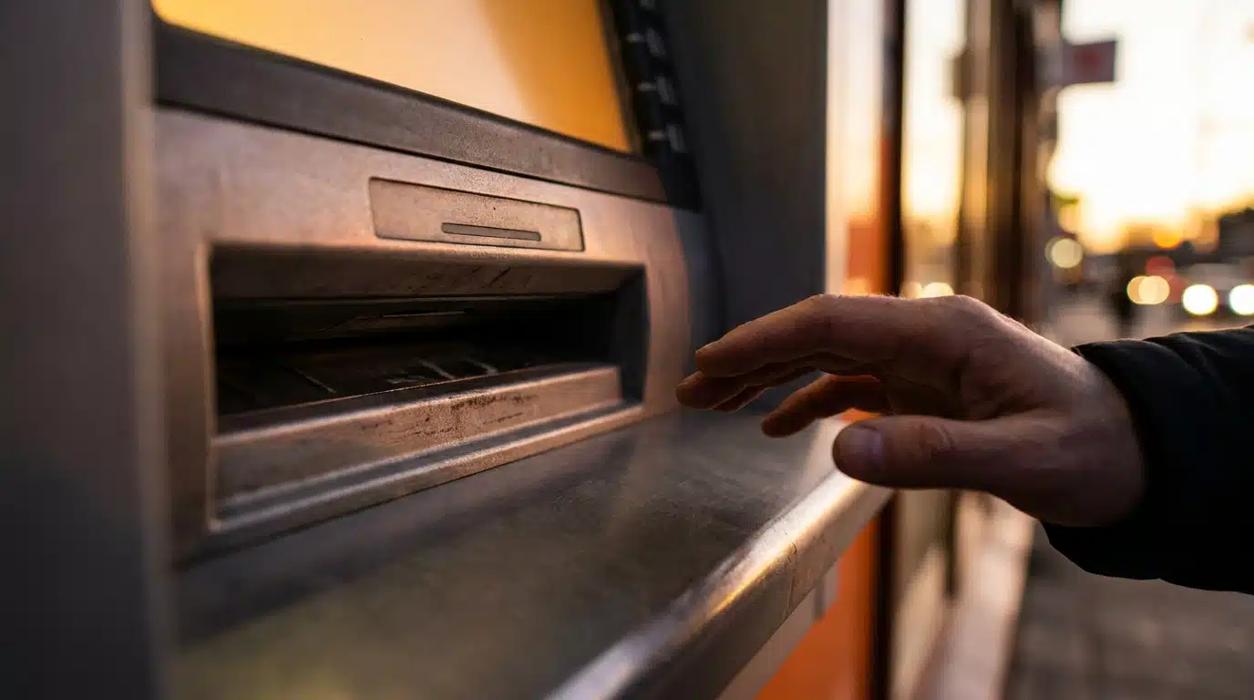 Fente vide d'un distributeur automatique de billets