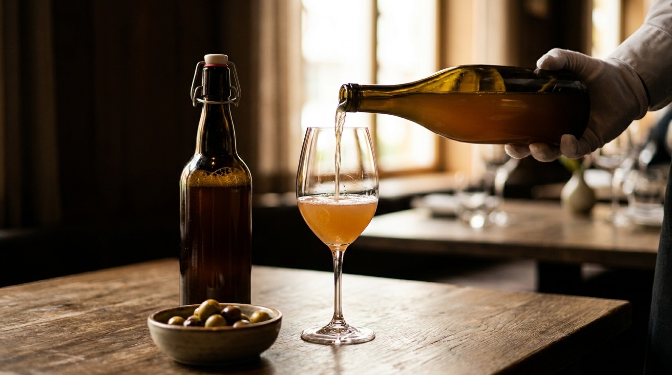 Sommelier servant du vin dans un restaurant élégant
