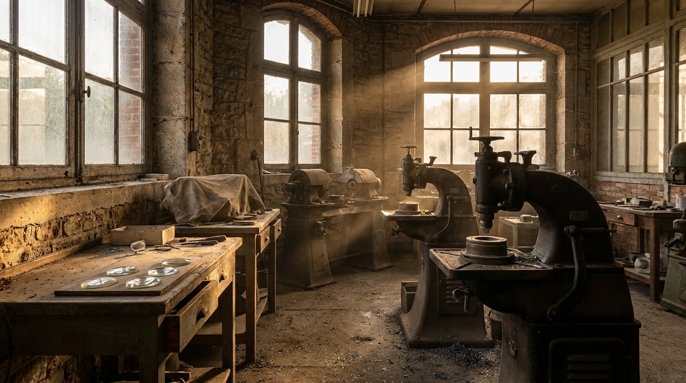 Atelier de fabrication de verres optiques vide et silencieux