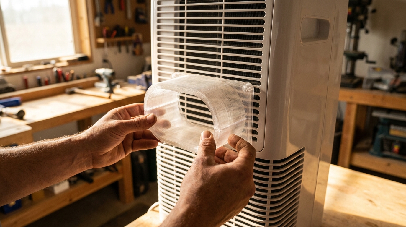 Pièce imprimée en 3D pour adapter un climatiseur mobile