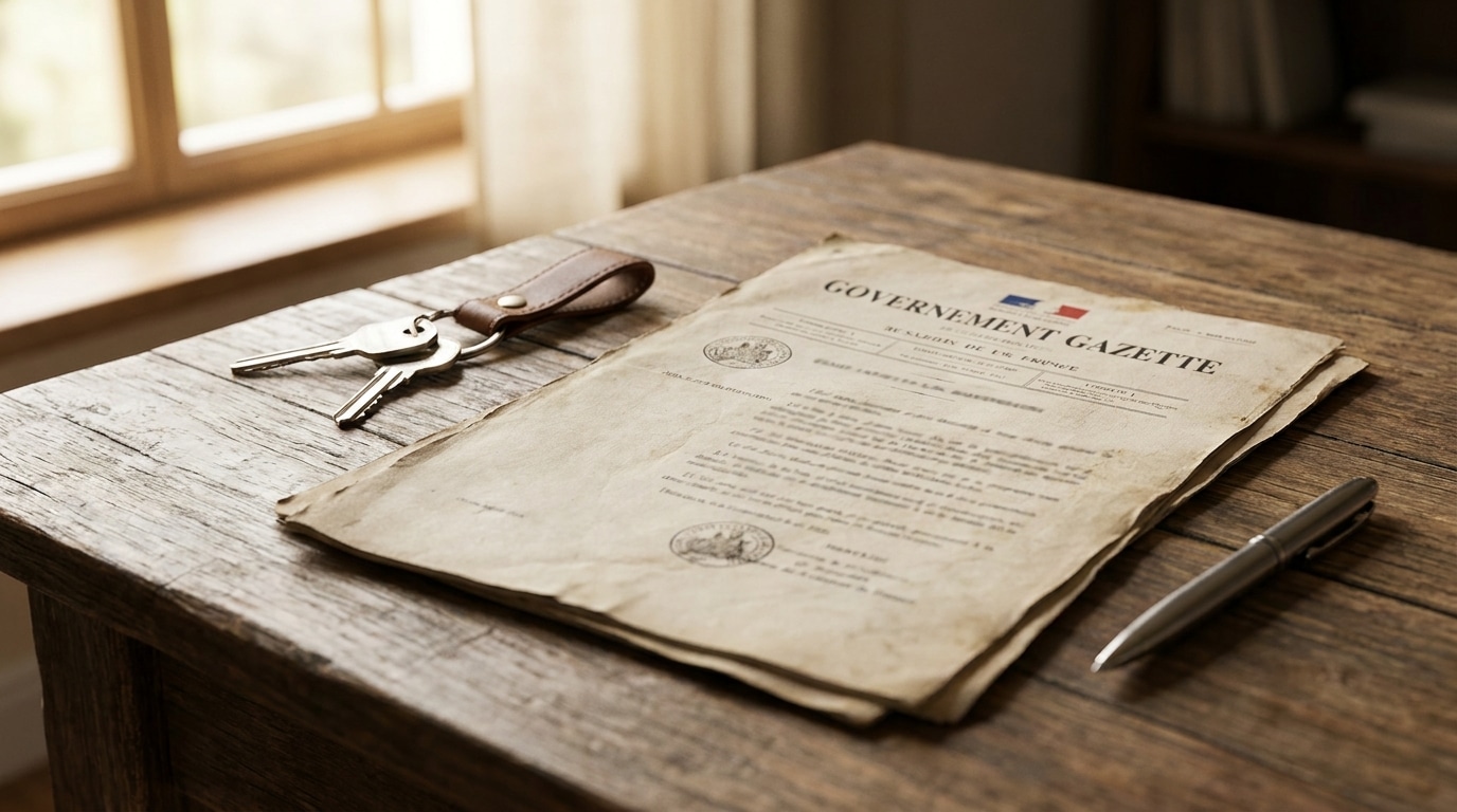 Document officiel et clés de voiture sur un bureau