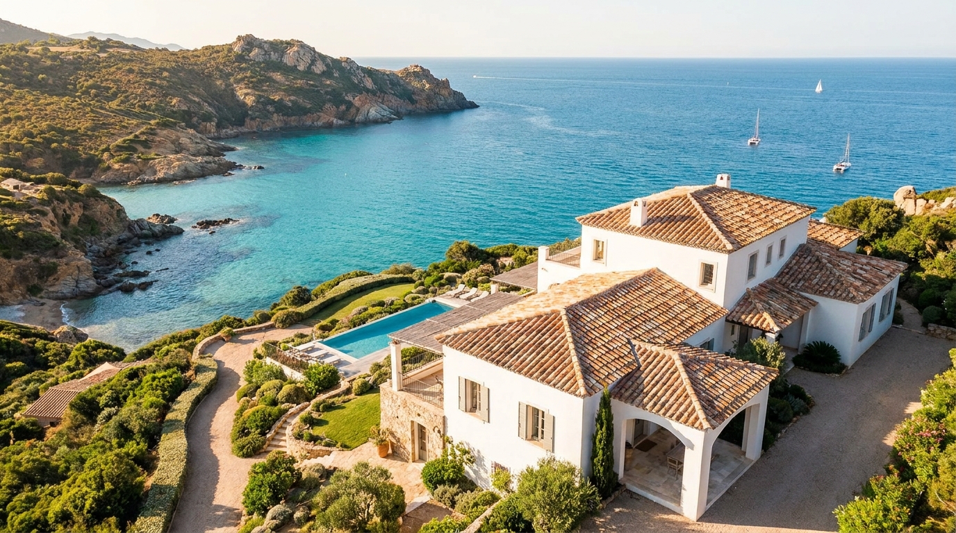 Villa de luxe en Corse avec vue sur la mer, similaire à la propriété au cœur du litige fiscal