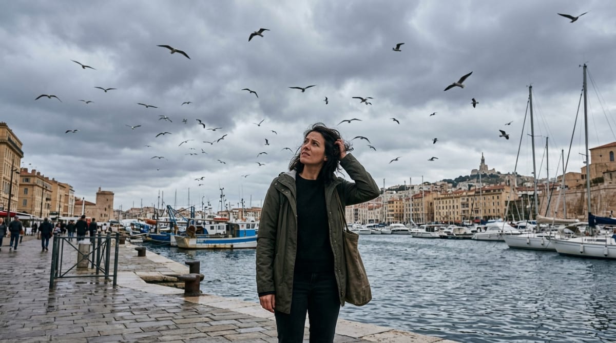 Ciel couvert sur le Vieux-Port de Marseille en juin