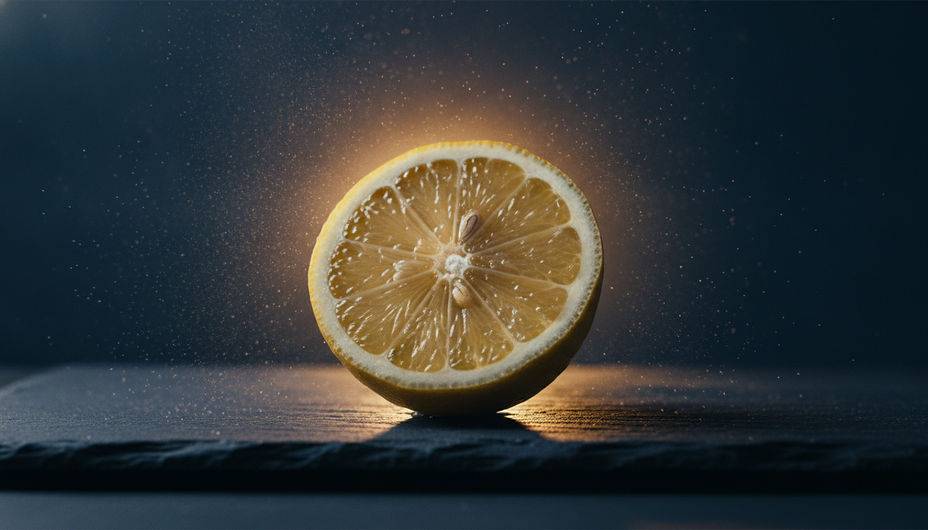 Citron coupé libérant ses composés dans l'air ambiant