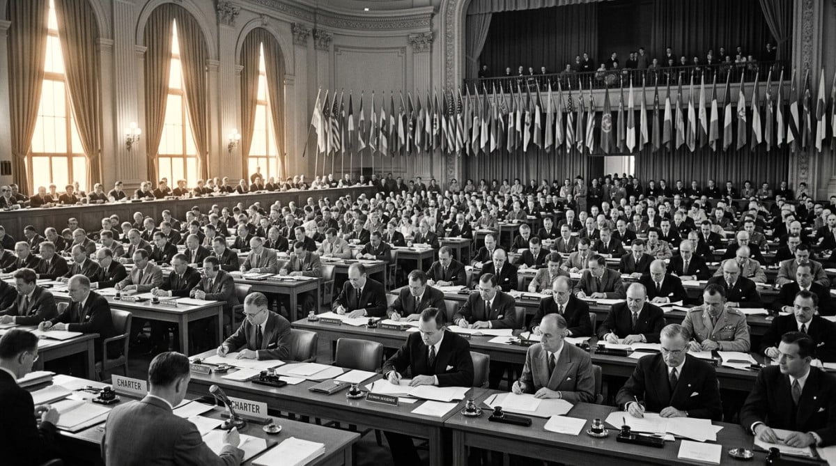 Conférence de San Francisco en 1945 pour la signature de la Charte des Nations unies