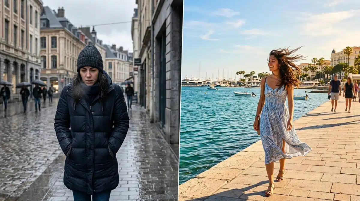Contraste météo entre le Nord frais et le Sud ensoleillé